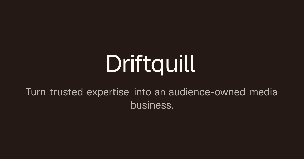 Driftquill — The algorithm wants content. Your audience wants a reason to stay. Driftquill helps turn…